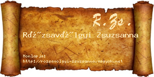 Rózsavölgyi Zsuzsanna névjegykártya