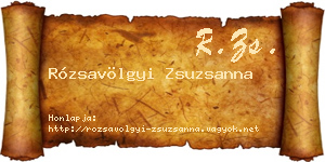 Rózsavölgyi Zsuzsanna névjegykártya